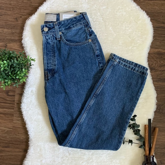 ⬇️NWT Everlane The Curvy 90’s Cheeky Straight Ankle Jeans High Rise 100% Cotton - Picture 1 of 6